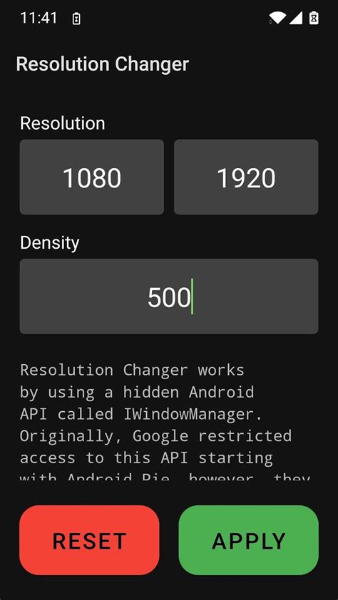Resolution Changer — Uses ADB .